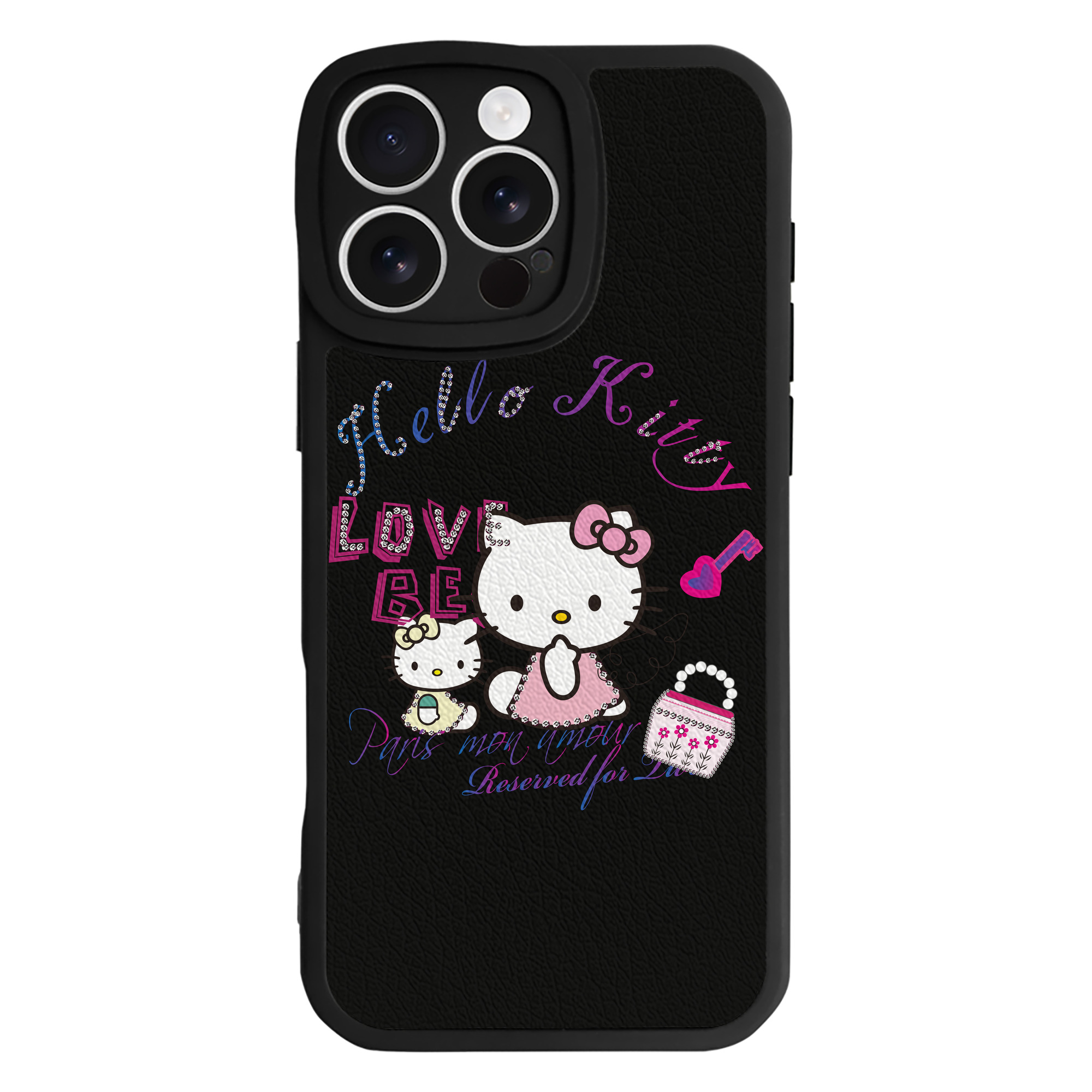 （画像用） Hello Kitty ハローキティ 【iPhone 16シリーズ対応】シリコンスマホケース（レザー調） 材質：シリコン